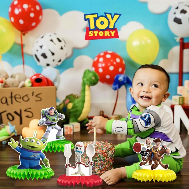 Tihufe For Toy Story Birthday Party Supplies , 9Pcs Honeycomb Centerpieces for Toy Story Party Decorations, Double Sided Table Decorations Centerpieces Party - Image 4