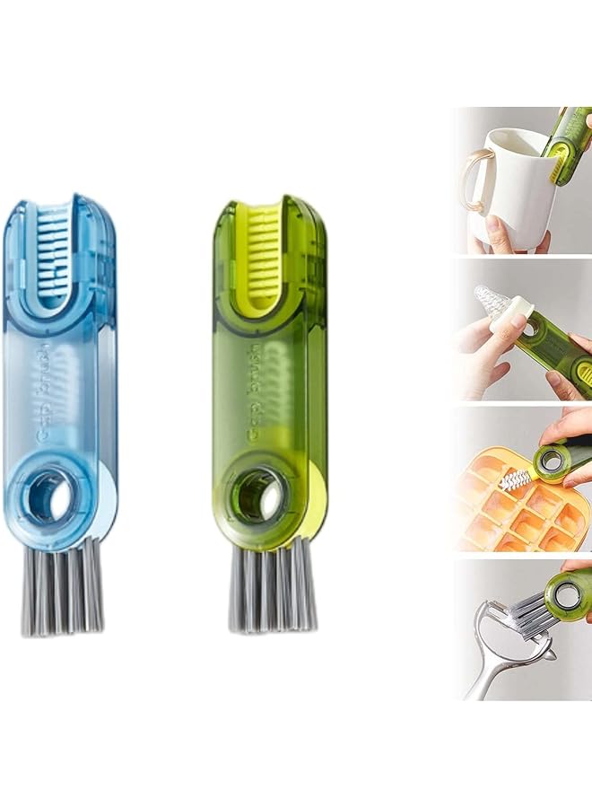PROMASS 3 in 1 Multifunctional Cleaning Brush, Mini Cleaning Brush Tiny Bottle Cup Lid Detail Brush Straw Cleaner Tools, 3 in 1 Water Bottle Cleaning Brush for Cleaning Household Washing Tool (2pack) - Image 1
