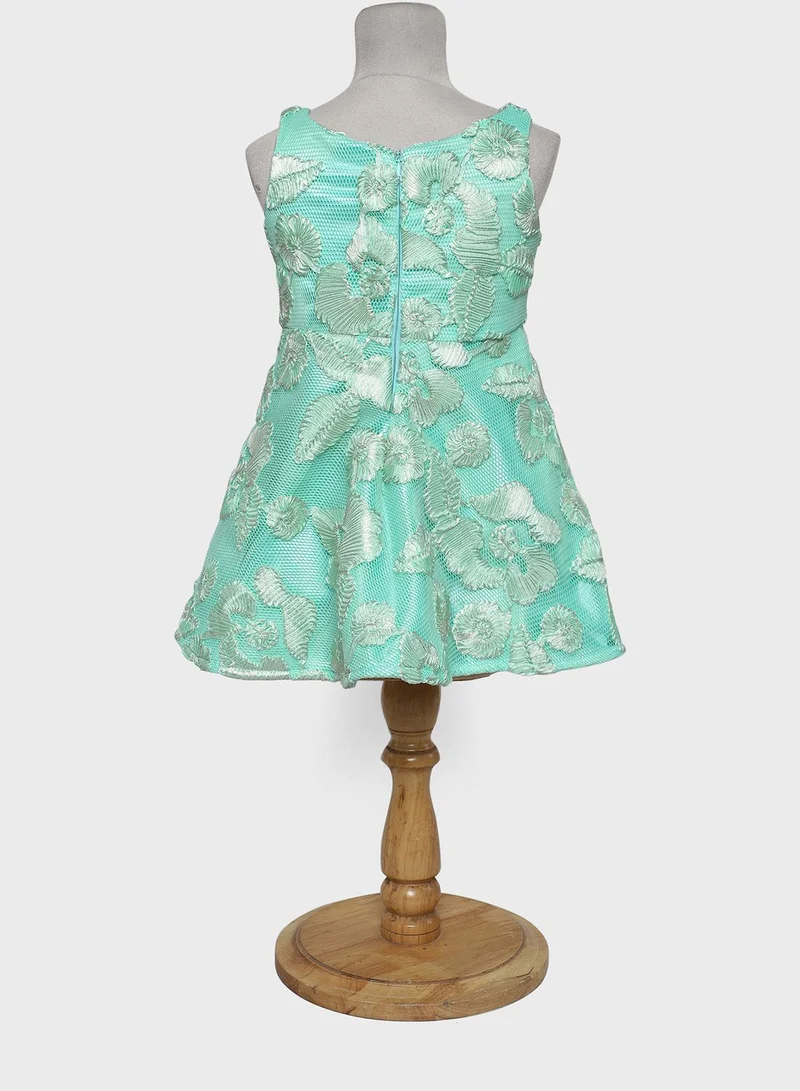 Many Frocks & Floral Appliqué Dress