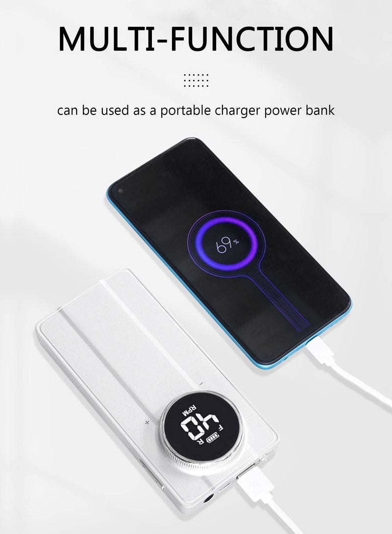 SYOSI Professional Nail Drill Machine & Power Bank 2 in 1 Electric Nail File 40,000RPM Brushless Silent Handle Nail Grinder Manicure Pedicure Kit Rechargeable Nail Drill Kit Nail Drills for Acrylic Nails - Image 3