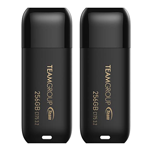 TEAMGROUP C175 256GB 2 Pack USB 32 Gen 1 USB 3130 Read 100MBs Flash Thumb Drive External Data Storage Memory Stick Compatible with ComputerLaptop Matte Black TC1753256GB22 - Image 1