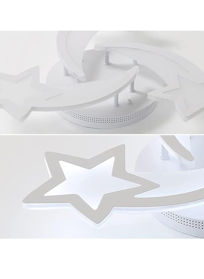 MIXDE Modern LED Ceiling Light, 45W 3-Head Star Shape Flush Mount Ceiling Lamp, Dimmable Remote Control Close to Ceiling Light Fixtures for Bedroom Dining Room Hallway Asile, White  - Image 4
