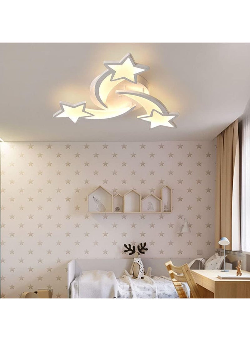 MIXDE Modern LED Ceiling Light, 45W 3-Head Star Shape Flush Mount Ceiling Lamp, Dimmable Remote Control Close to Ceiling Light Fixtures for Bedroom Dining Room Hallway Asile, White  - Image 5