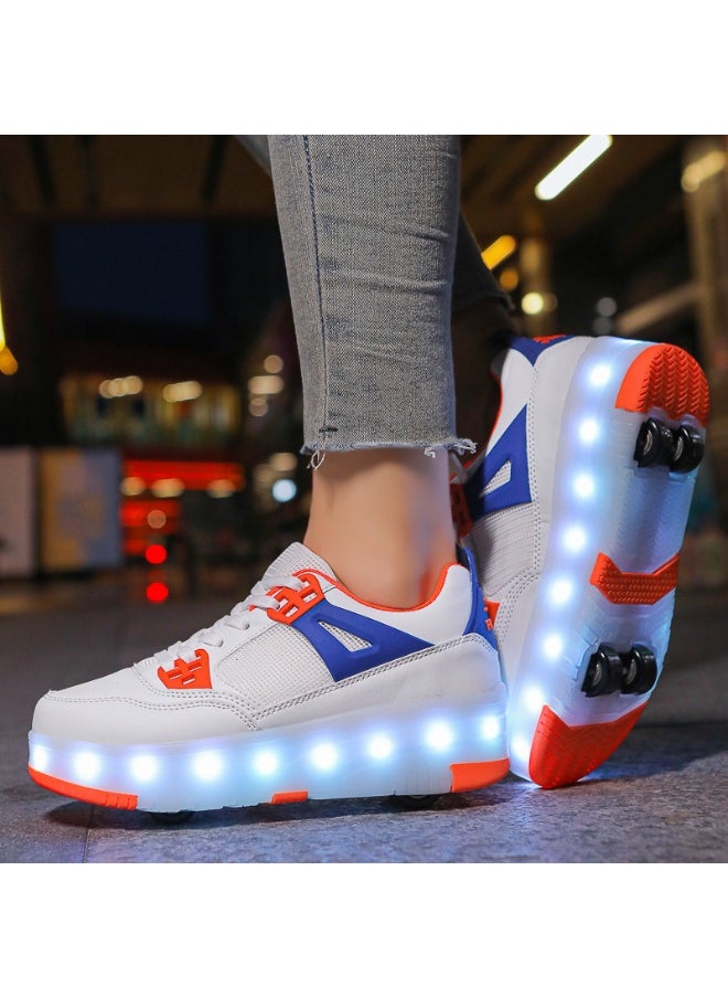 HUSK'SWARE Children's LED Light-Up Four-Wheel Roller Skates 