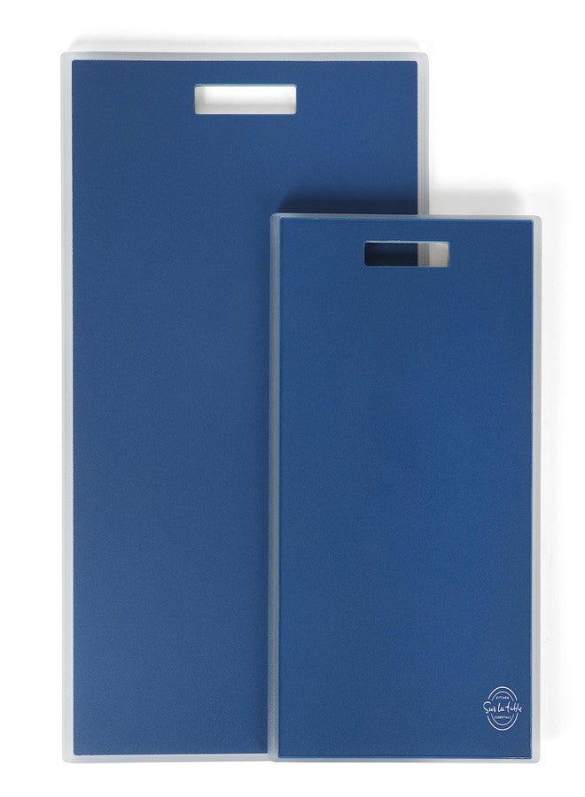 Sur La Table Kitchen Essentials 2 Piece (17" x 12" & 13" x 9") Cutting Board Set - Blue - Image 1