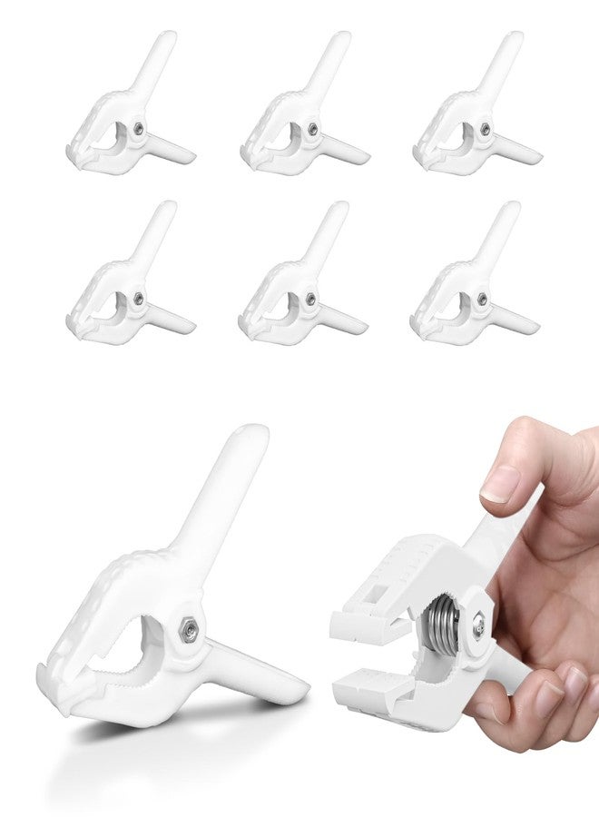 EMART 6 Pack White Heavy Duty Muslin Spring Clamps, 4.5 inch Photo Booth Backdrop Clips for Photography Studio - Image 1
