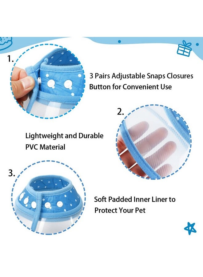 Vivifying Dog Cones For Small Dogs, Adjustable 89.6 Inches Soft Lightweight Elizabethan Collar For Small Dogs And Large Cats To Stop Licking Wounds After Surgery(Blue) - Image 2