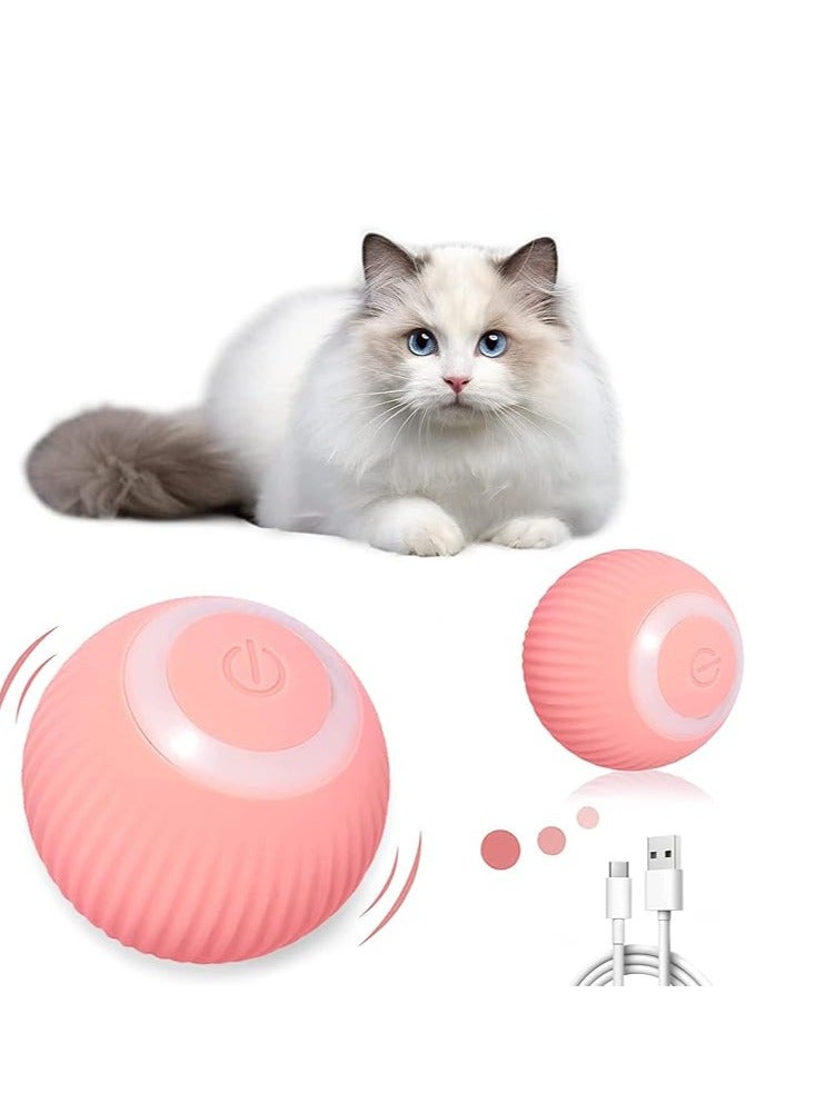 لعبة قطط تفاعلية، كرة قطط كهربائية مزودة بإضاءة LED، كرة تدور تلقائيًا بزاوية 360 درجة، كرة قطط ذكية تفاعلية مزودة بمنفذ USB للقطط الصغيرة داخل المنزل - Image 1