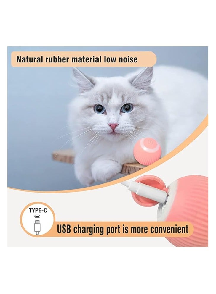لعبة قطط تفاعلية، كرة قطط كهربائية مزودة بإضاءة LED، كرة تدور تلقائيًا بزاوية 360 درجة، كرة قطط ذكية تفاعلية مزودة بمنفذ USB للقطط الصغيرة داخل المنزل - Image 3