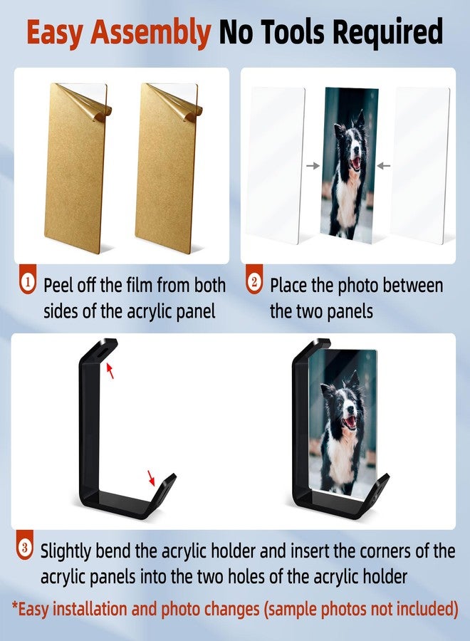 MFoffice 3.5x5 Picture Frame, 2 Pack Small Photo Frame, Color Double-Sided Tabletop Stands with Horizontal and Vertical Display Options for Modern Home Office Decor, Black - Image 3