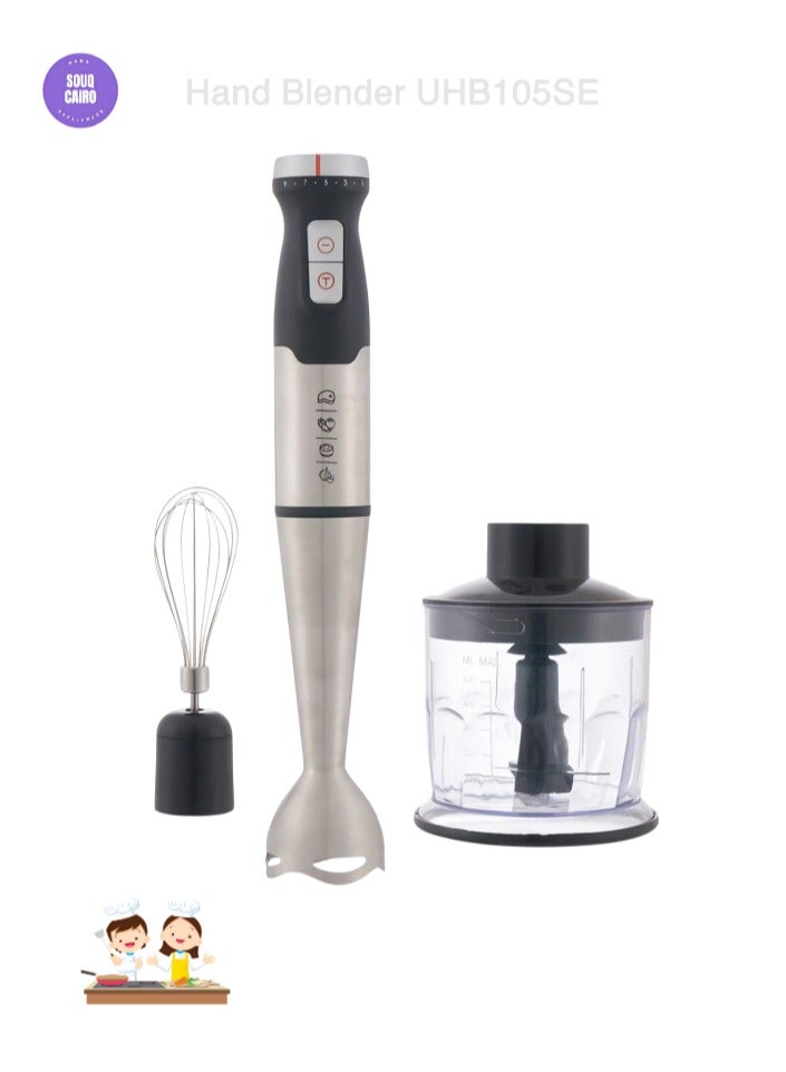 Ultra 5-in-1 Hand Blender with Attachments, 500 ml, 1000W, Stainless Steel - UHB105SE