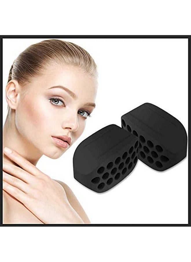 maycreate ® Jawline Exerciser Jaw Exerciser For Women & Men Jaw Trainer Jawline Shaper Jaw Workout Double Chin Reducer Face Slimmer And Neck Toning Define Your Jawline (Black Pack Of 2)  - Image 2