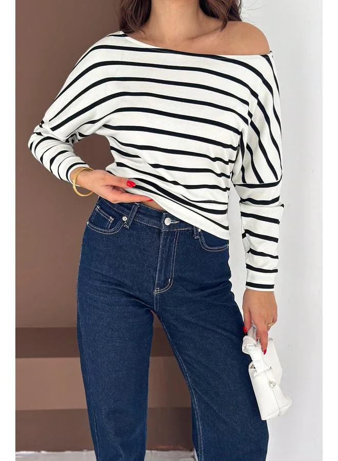 Noa Noa Women's Off-Shoulder Striped Blouse – Paris Touch