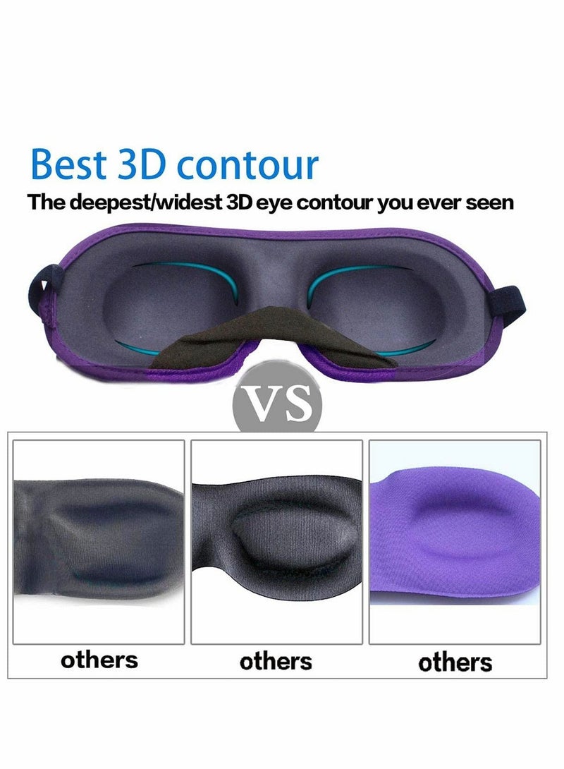 SYOSI 3D Eye mask for Sleeping,Machine Washable, Sleep Mask Women, Blinder Blindfold Airplane with Travel Pouch 2PCS - Image 2