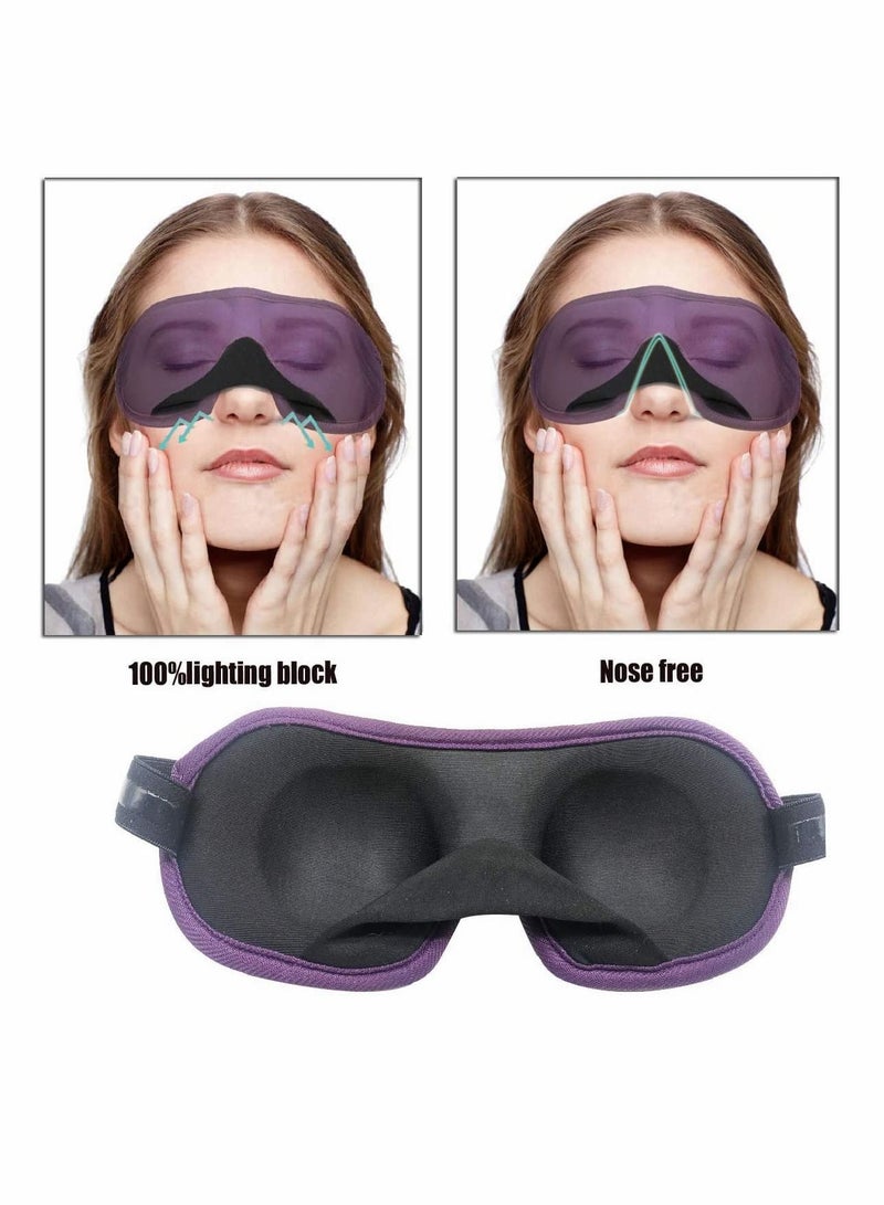 SYOSI 3D Eye mask for Sleeping,Machine Washable, Sleep Mask Women, Blinder Blindfold Airplane with Travel Pouch 2PCS - Image 4