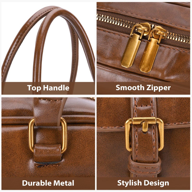 HICARRY Shoulder Bag Retro Top Handle Bag Y2k 90s Multiple Pockets Designer Handbag Soft Trendy Underarm Purse - Image 4