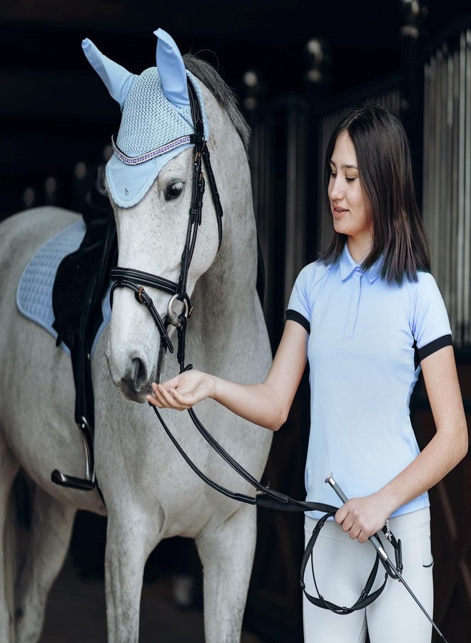 هورز شبكة أذن للخيول من هورز لتقليل الضوضاء والحماية من الحشرات مع شبكة تبريد - لون أزرق فاتح كوريداليس - للخيول - Image 4