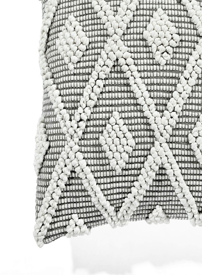 Lush Decor Adelyn Decorative Throw Pillow Cover, 20" W x 20" L, Gray - Square Pillow - Gray Diamond Pillow - Textured Pillows - Hygge Decor - Farmhouse Throw Pillows For Bed, Couch, Or Chair - Image 3