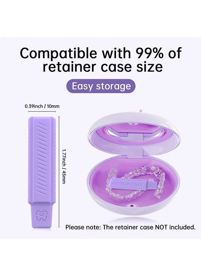 ACTION - 4 Pack Handheld Cute Aligner Chewies for Invisalign Compatible with Invisalign Braces Aligner Retainer Silicone Orthodontic Munchies Chompers Aligners Retainers(Unflavored)Purple Pink Green White - Image 1