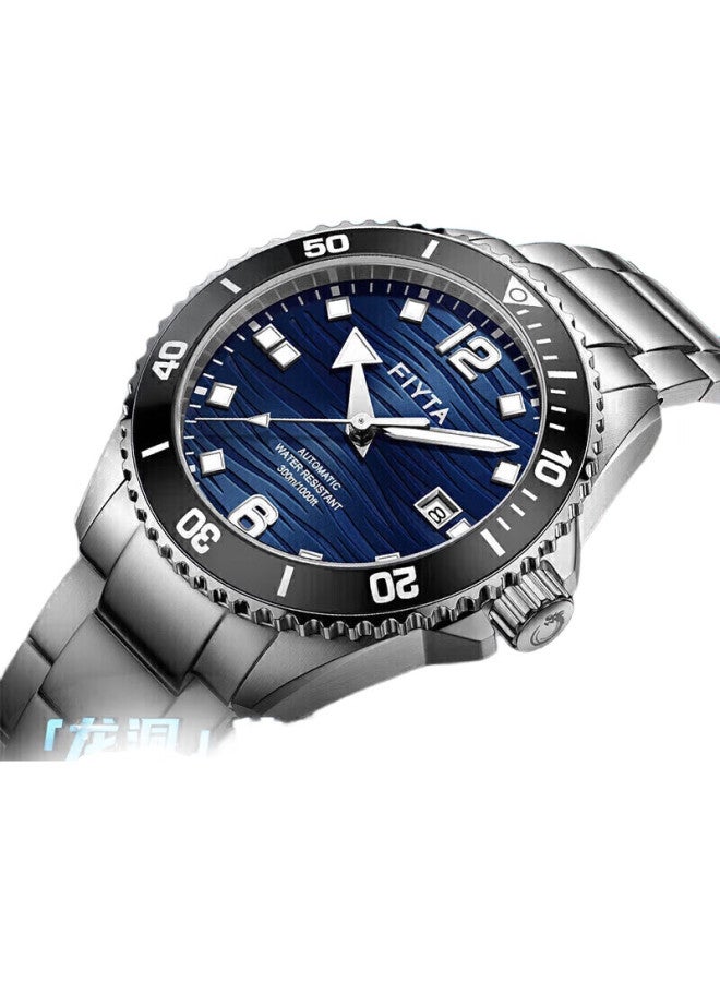 FIYTA Ocean Series "Longdong" Diving Style Blue Dial Steel Band Men'S Mechanical Watch, Holiday Gift Box For Boyfriend - Image 3