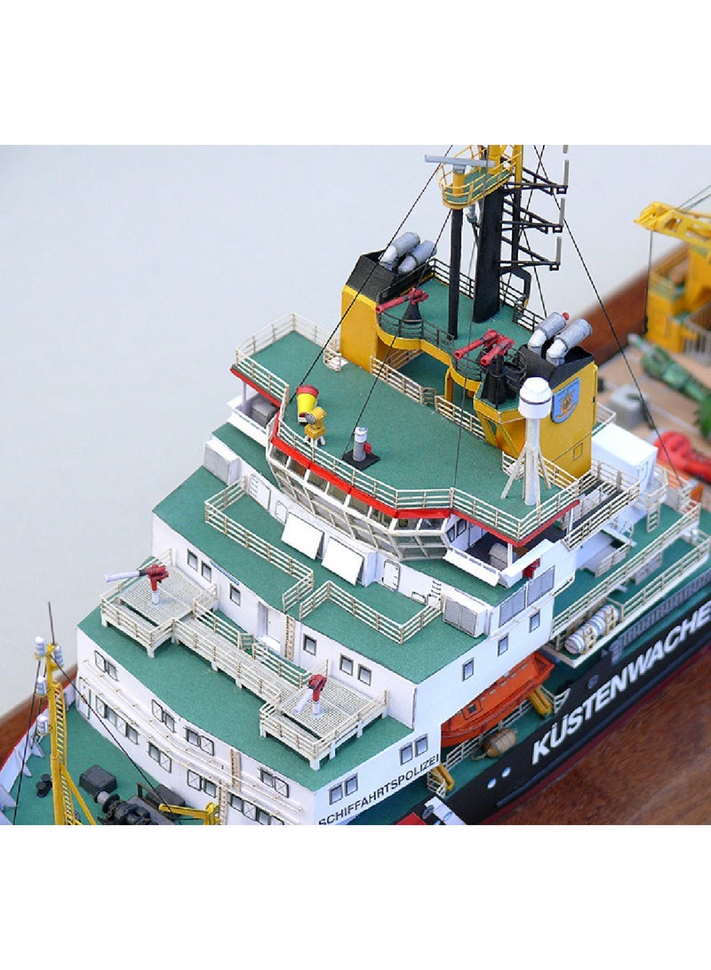Germany Mellum Coast Guard Pollution Monitoring Ship DIY Paper Model Kit Handmade Toy Puzzle Gift  - Image 3
