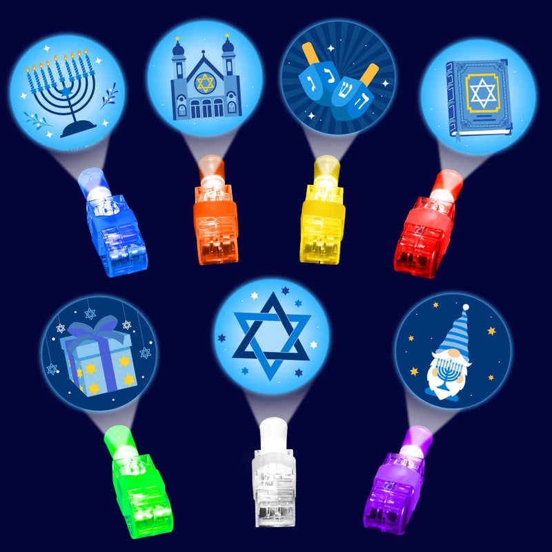 HALOGATE 28PCS Hanukkah Decorations Finger Lights Hanukkah Party Favors Light Up Toys Bulk for Kids Goodie Bags Stuffers Party Supplies Chanukkah Decor Classroom Prizes Gifts - Image 3