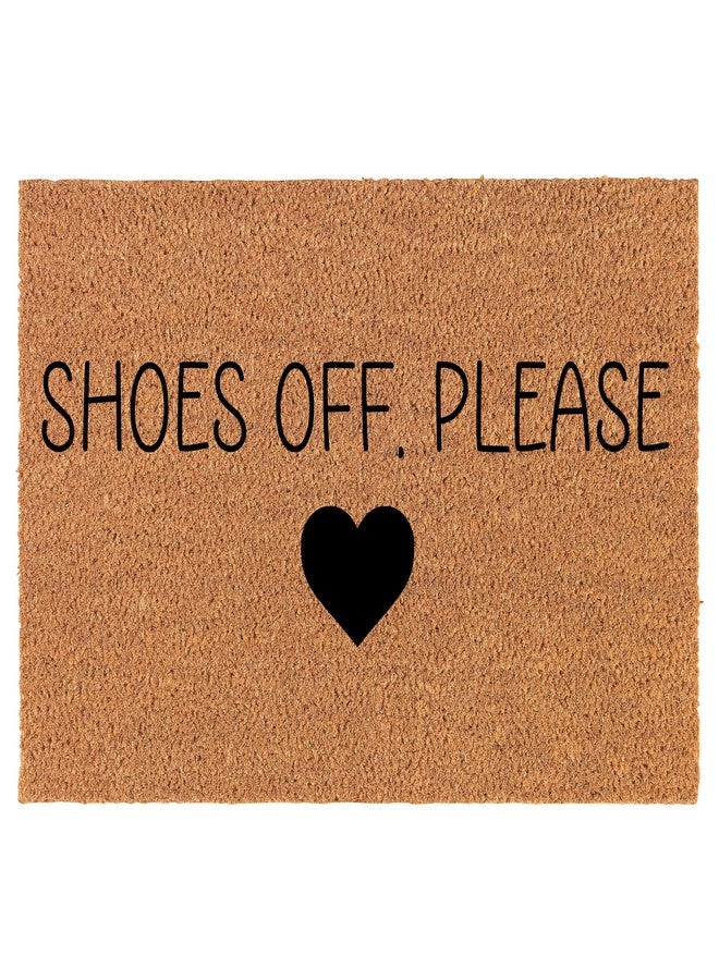 mip Welcome Doormat Coco Coir Door Mat Gift Shoes Off Please (30" x 18") - Image 1