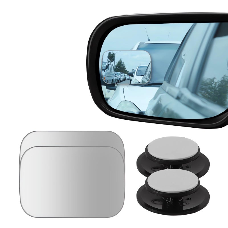Generic MARLBSTON 2 pcs Blind Spot Mirrors, HD Glass Convex 360° Wide Angle Side Rear View Mirror with ABS Housing for Cars SUV and Trucks  - Image 1