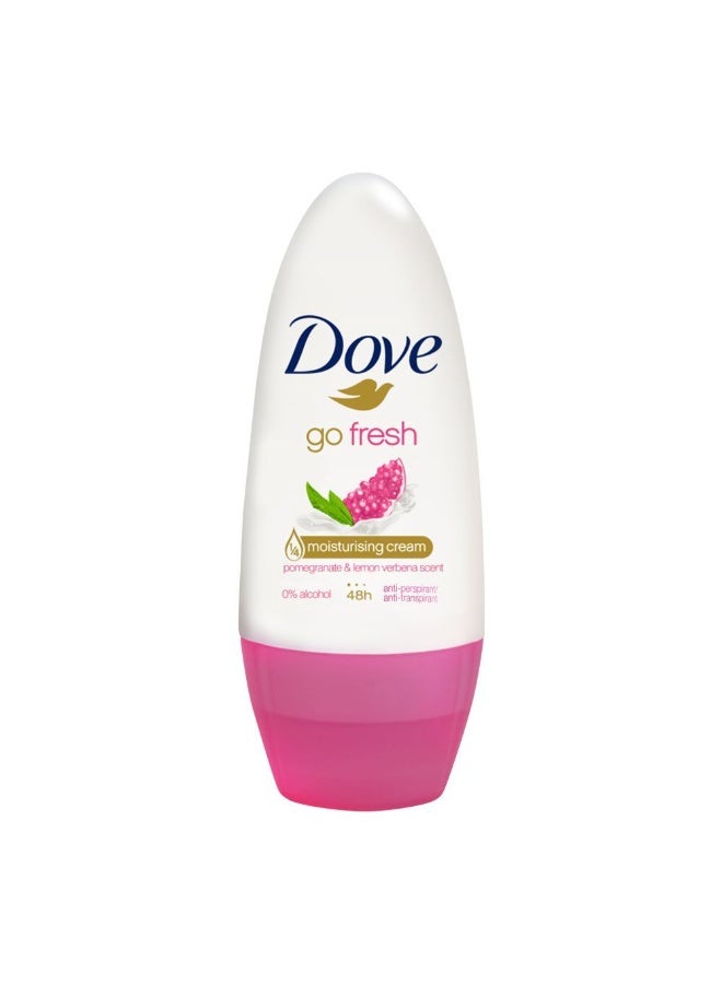 Dove 48H Go Fresh Moisturising Cream Anti-Perspirant Deodorant Roll On, Pomegranate & Lemon, 50ml