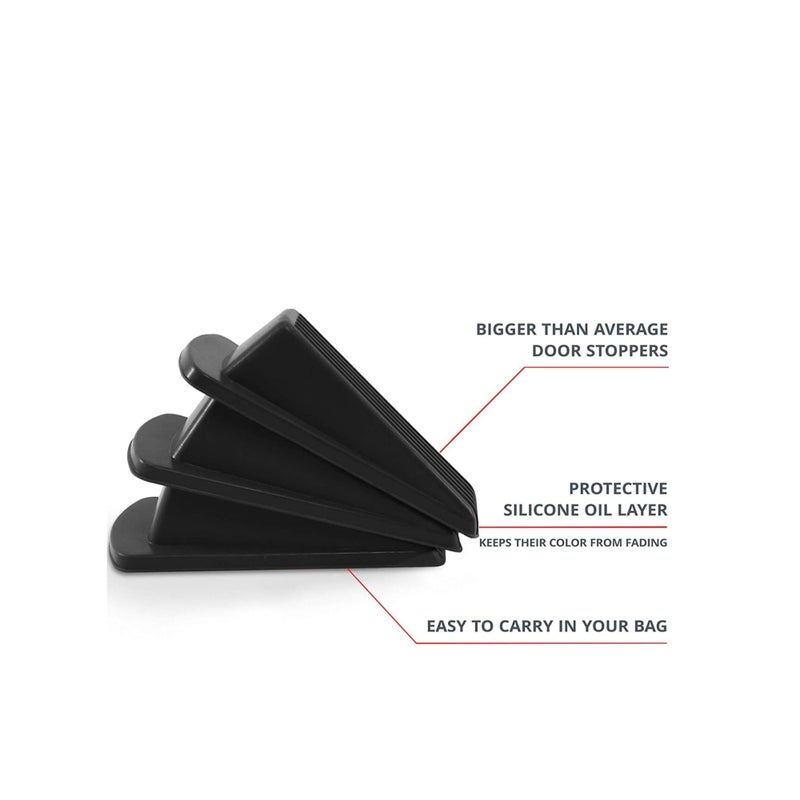 Zikra Door Stopper Set Pack of 4 Large Door Stopper Wedge Multi Surface Design to Sliding or Marking Floors Blocker for Home or Office - Image 2