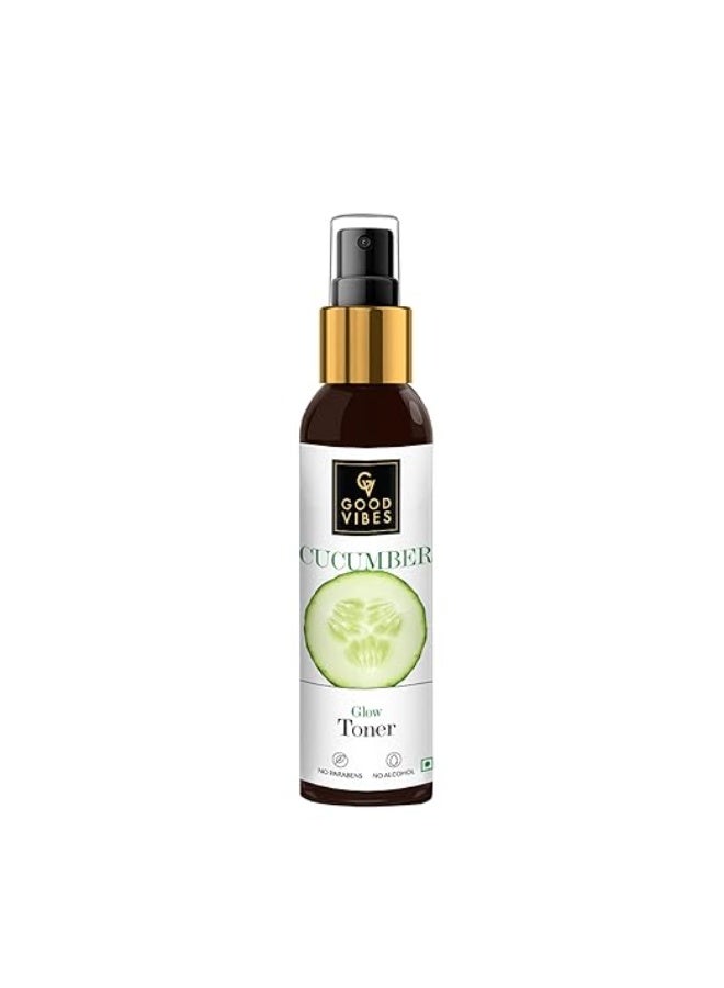 Good Vibes Cucumber Glow Toner 120 ml, Hydrating Pore Tightening Moisturizing Revitalising Face Spray Toner for All Skin Types, Natural, No Alcohol, Parabens & Sulphates, No Animal Testing - Image 1
