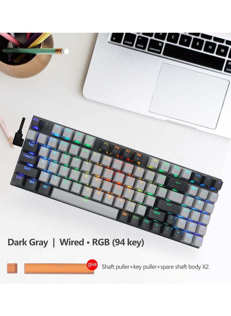 94 keys Gasket Mechanical Keyboard, Wired Red Switch Gaming Keyboard with Number Pad and Soundproof Cotton,RGB Backlit Keyboard for PC/Computer