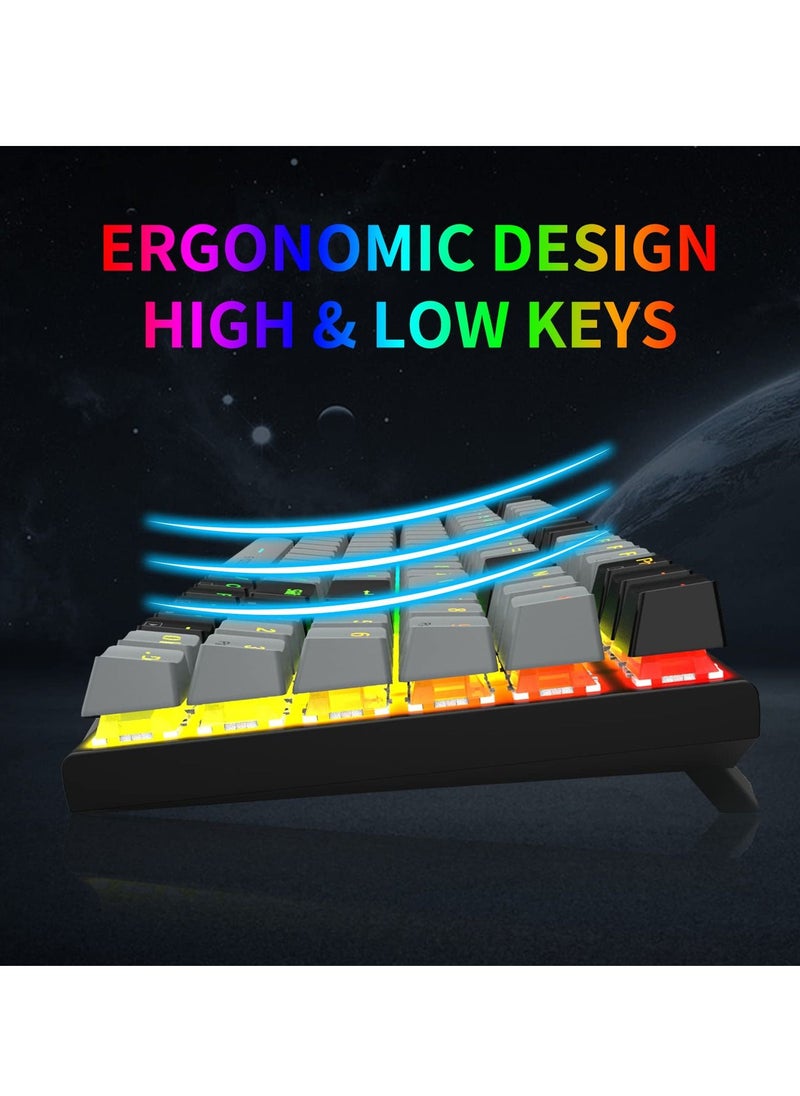 94 keys Gasket Mechanical Keyboard, Wired Red Switch Gaming Keyboard with Number Pad and Soundproof Cotton,RGB Backlit Keyboard for PC/Computer