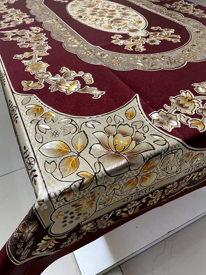 Bless Kraft Premium Elegantly Designed Center Table Cover PVC 4 Seater Center Table Cover Size 60 x 40 Inch Dark Gold  - Image 2