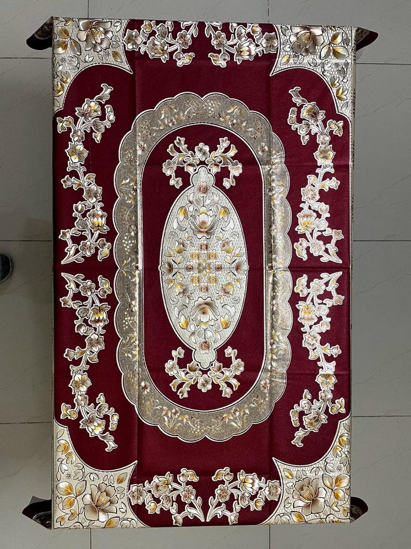 Bless Kraft Premium Elegantly Designed Center Table Cover PVC 4 Seater Center Table Cover Size 60 x 40 Inch Dark Gold  - Image 1