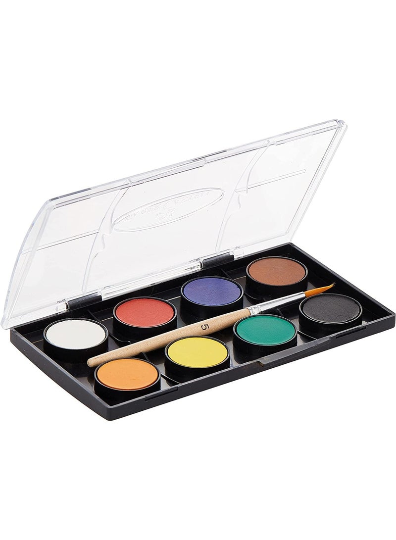 FABER-CASTELL Watercolors Set, 8 Colors 24mm Pans, Water Soluble with Brush - Image 2