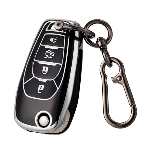 CHATYYD Key fob Cover for Chevy with KeychainSoft TPU Car Key Cover Case for Chevy Cruze Spark Trax Sonic Trailblazer 20162021 Accessories Black - Image 1
