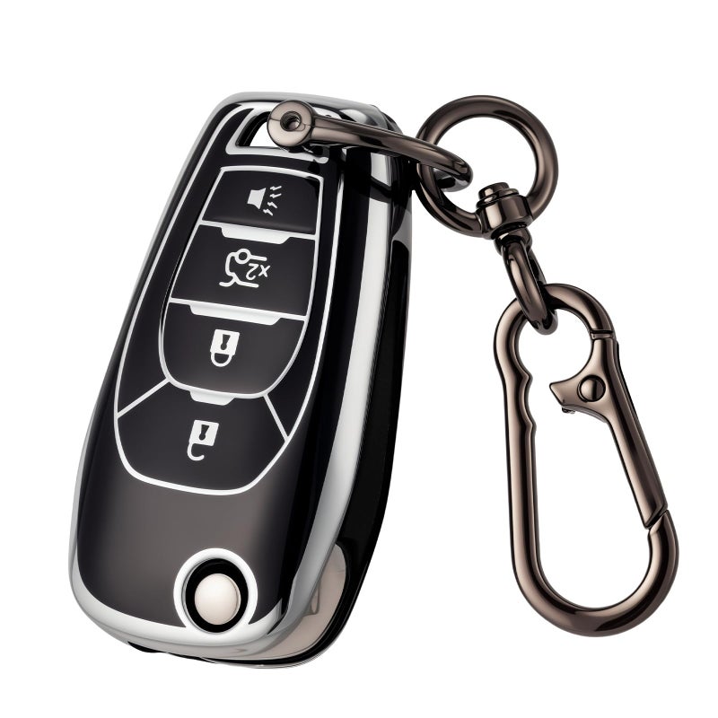 CHATYYD Key fob Cover for Chevy with KeychainSoft TPU Car Key Cover Case for Chevy Cruze Spark Trax Sonic Trailblazer 20162021 Accessories Black - Image 3