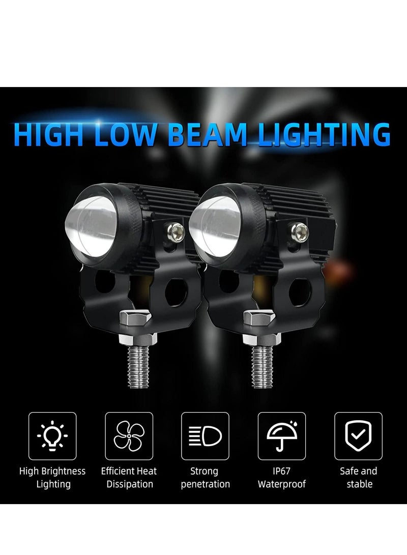 واي آند دي Motorcycle Driving Light LED High Low Beam Yellow White Fog 3 Modes Adjustable Bracket IP67 Waterproof 60W 3575SMD DC 9-30V Work Lamp Compatible with Tractor Truck Car SUV 2Pcs Black  - Image 5