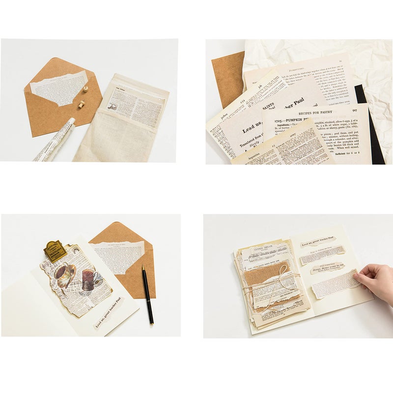 MUMULULU 144 PCS Junk Journal Pages Vintage Kraft Magazine Writing Paper Magazine Trash Newspaper Magazine Vintage Paper Scrapbooks and PaperCuts Decorate DIY Craft Background Paper - Image 3