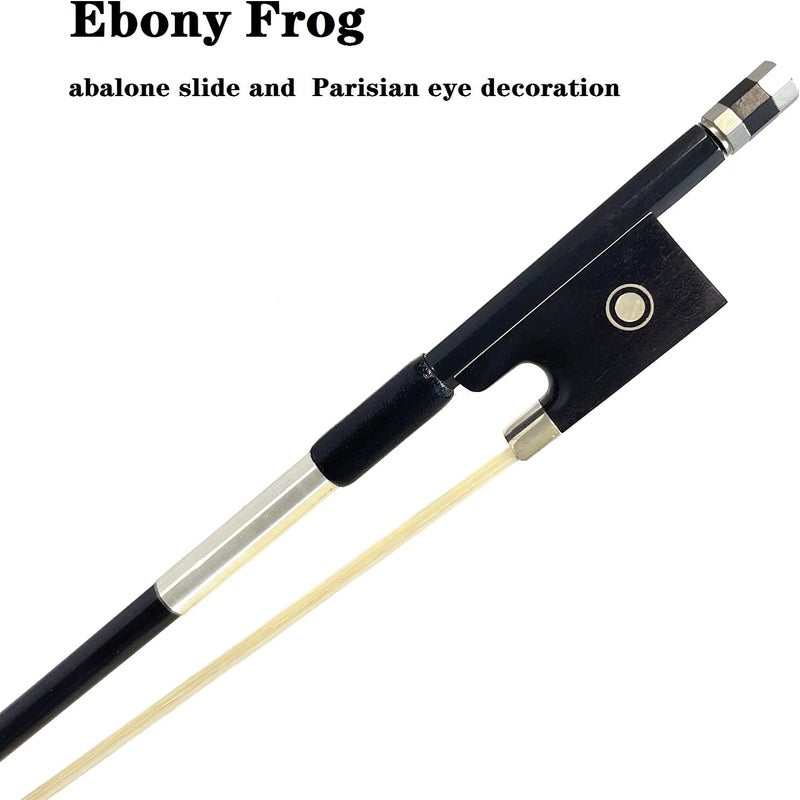 LIEKE Carbon Fiber Violin Bow 3/4 size lightweight Fiddle Bow (3/4 size, Black) - Image 3