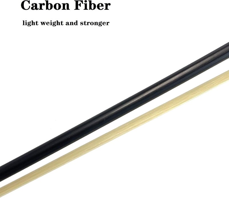 LIEKE Carbon Fiber Violin Bow 3/4 size lightweight Fiddle Bow (3/4 size, Black) - Image 4