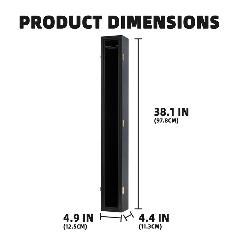 DisplayGifts Pro Collector's Baseball Bat Display Case Frame with 98% UV Protection Acrylic Door High Transparency Holder Rack Cabinet Wall Mounted Display Hanger - Image 3