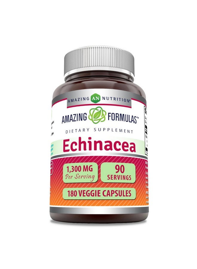 Amazing Nutrition Amazing Formulas Echinacea Supplement| 1300 Mg Per Serving | 180 Veggie Capsules | Non-GMO | Gluten-Free | Made in USA - Image 1