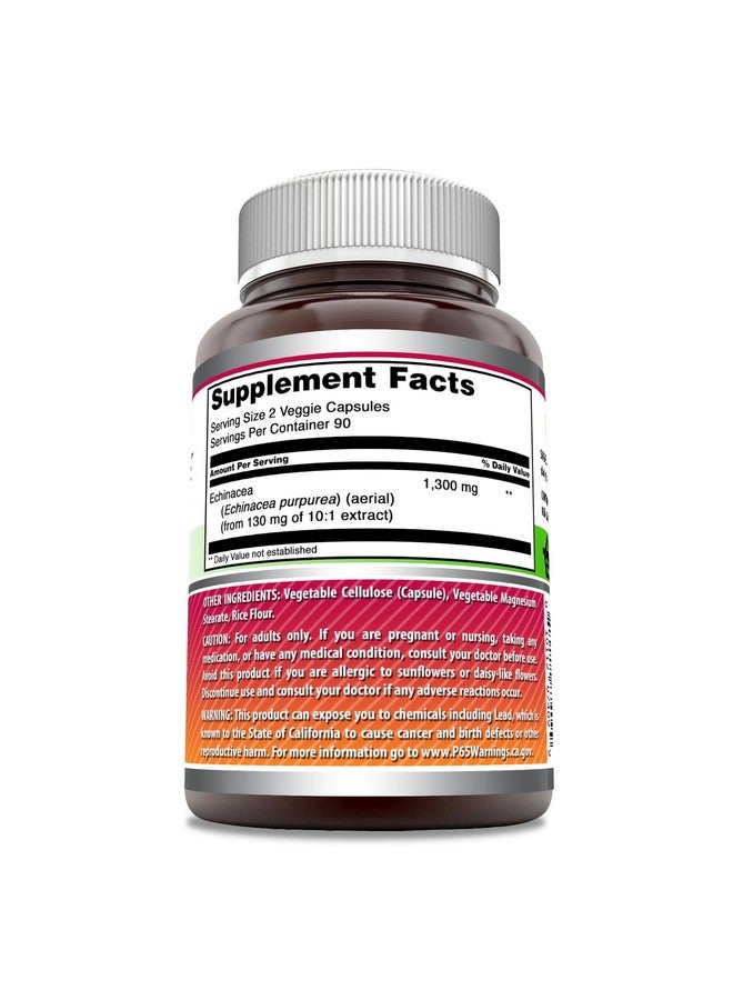 Amazing Nutrition Amazing Formulas Echinacea Supplement| 1300 Mg Per Serving | 180 Veggie Capsules | Non-GMO | Gluten-Free | Made in USA - Image 3