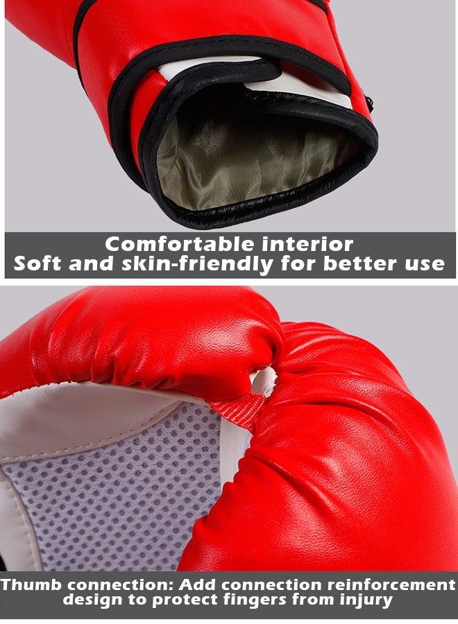 ZCM-HAPPY Professional Boxing Gloves for Adults, Breathable Mesh and Durable PU Leather, Red Flame Theme – Ideal for Punching Bag, Kickboxing, Muay Thai and MMA - Image 4