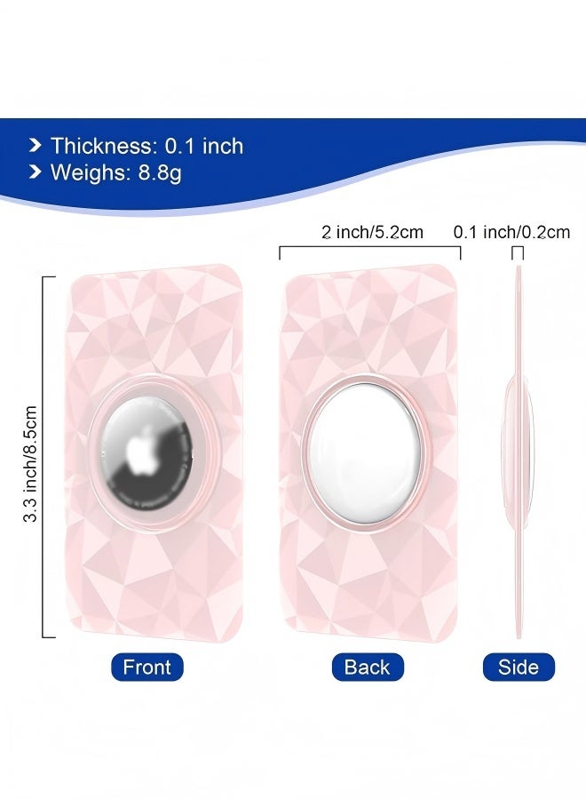 2-Pack Ultra-Thin Airtag Wallet Holders - Sleek and Compact Card Cases Designed Specifically for Air Tag - Ideal for Use in Purses, Handbags, Backpacks, Wallets, and Clutch Bags - for Passport Holder for Travel Women - Black/Clear Pink - Image 2