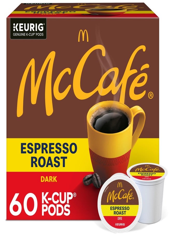 McCafe Espresso Roast Coffee, Keurig Single-Serve K-Cup Pods, 60 Count (6 Packs of 10), Dark Roast Made with Arabica Beans, Bold Flavor with Bittersweet Chocolate & Toasted Nut Notes - Image 1
