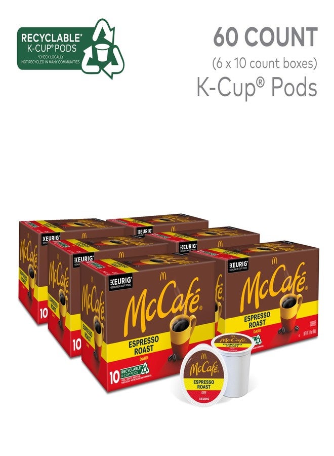 McCafe Espresso Roast Coffee, Keurig Single-Serve K-Cup Pods, 60 Count (6 Packs of 10), Dark Roast Made with Arabica Beans, Bold Flavor with Bittersweet Chocolate & Toasted Nut Notes - Image 2