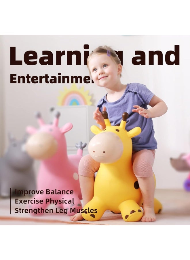 Giraffe Bouncy Horse Hopper for Toddlers, Bouncy Animals Jumping Horse, Inflatable Ride on Bouncer Hopping Toys Gifts for Boys Girls 18 Months 2 3 4 5 6 Years Old - Image 3